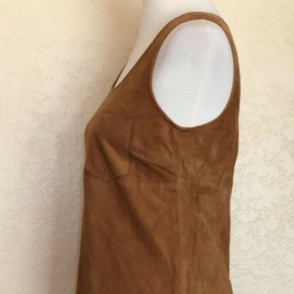ATM Anthony Thomas Melillo Suede V-Neck Sleeveless Brown Mini Dress Size 2 - Picture 11 of 16